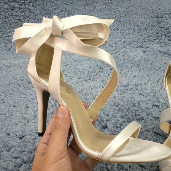 ivory satin sandals high heel bridals dress party women summer open toe ankle strap bowing stiletto 10cm heels, Black
ivory satin sandals high heel bridals dress party women summer open toe ankle strap bowing stiletto 10cm heels, Black