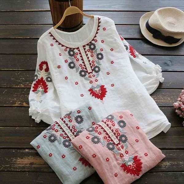 women cotton linen floral embroider blouses boho ethnic lantern sleeve shirts vintage retro hippie casual summer blusa, White
women cotton linen floral embroider blouses boho ethnic lantern sleeve shirts vintage retro hippie casual summer blusa, White