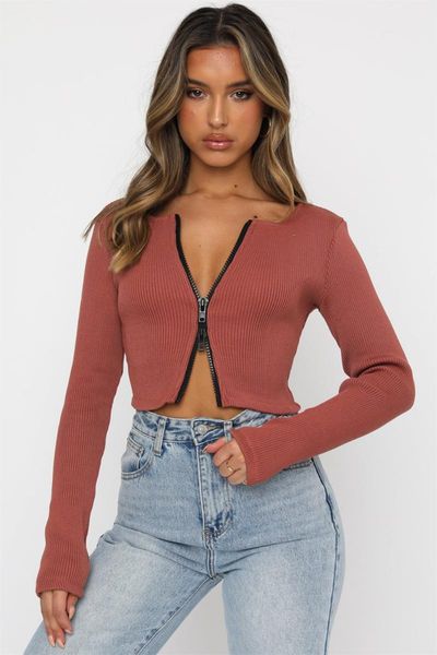 women's t-shirt women autumn streetwear y2k style basic t-shirts long sleeve slim fit zipper cardigan solid color ribbed knitted crop, White
women's t-shirt women autumn streetwear y2k style basic t-shirts long sleeve slim fit zipper cardigan solid color ribbed knitted crop, White