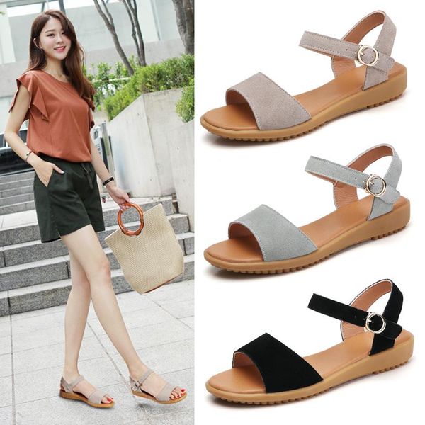 womens genuine leather sandals flat sandalias mujer 2021 soft outdoor wedges shoes summer footwear for women sandalen dames, Black
womens genuine leather sandals flat sandalias mujer 2021 soft outdoor wedges shoes summer footwear for women sandalen dames, Black