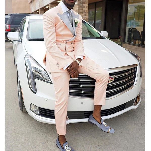 men's suits & blazers slim fit light pink prom men with double breasted 2 piece custom wedding tuxedo for groomsmen gray lapel man fash, White;black
men's suits & blazers slim fit light pink prom men with double breasted 2 piece custom wedding tuxedo for groomsmen gray lapel man fash, White;black