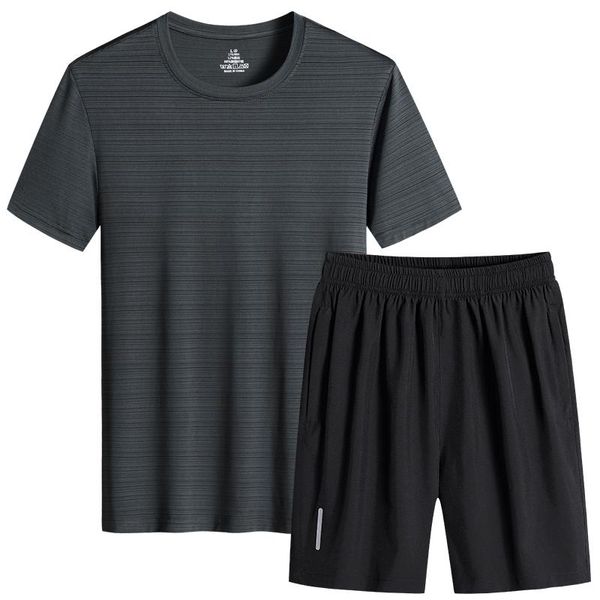 summer short sleeve suit men's ice silk t-shirt sports shorts t shirt quick drying tracksuits, Gray
summer short sleeve suit men's ice silk t-shirt sports shorts t shirt quick drying tracksuits, Gray