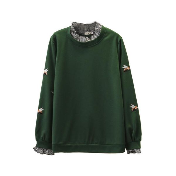 women's hoodies & sweatshirts women spring lady long sleeve woman little bee embroidery hoody plus size casual fashion loose f42-9043, Black
women's hoodies & sweatshirts women spring lady long sleeve woman little bee embroidery hoody plus size casual fashion loose f42-9043, Black