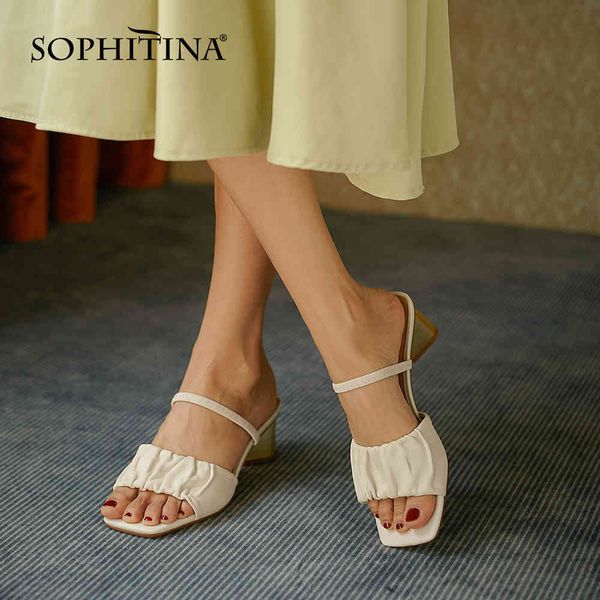 sophitina women slippers casual comfort all-match genuine leather slippers thick heel summer outdoor fashion lady shoes ao924 210513, Black
sophitina women slippers casual comfort all-match genuine leather slippers thick heel summer outdoor fashion lady shoes ao924 210513, Black