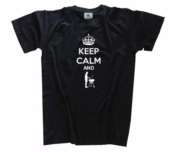 keep calm and grigliare maestro della griglia bbq t-shirt s-xxxl, White;black