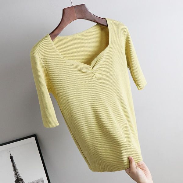 in early spring, wear a soft sweater, slim inside and thin bottomed 5-point r3517 women's t-shirt, White
in early spring, wear a soft sweater, slim inside and thin bottomed 5-point r3517 women's t-shirt, White