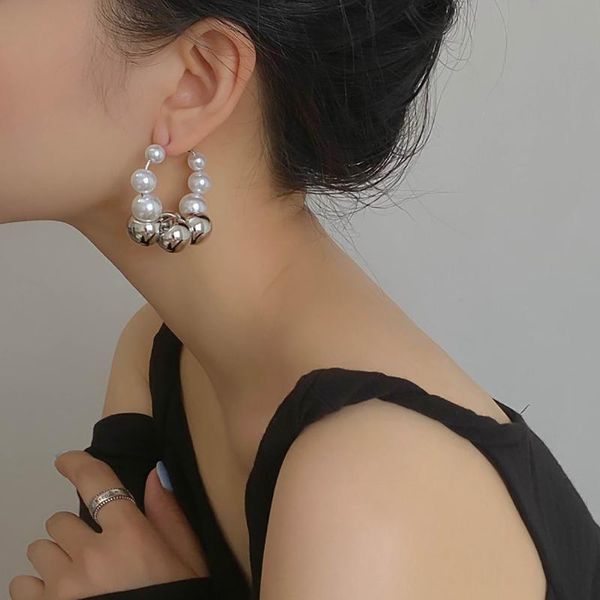 hoop & huggie exaggerated punk silver color beads pearl earrings big large round circle for women girls party jewelry, Golden;silver
hoop & huggie exaggerated punk silver color beads pearl earrings big large round circle for women girls party jewelry, Golden;silver