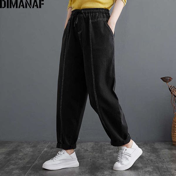 plus size women jeans pants long loose vintage denim black blue trousers female elastic waist pocket fashion 210531
plus size women jeans pants long loose vintage denim black blue trousers female elastic waist pocket fashion 210531