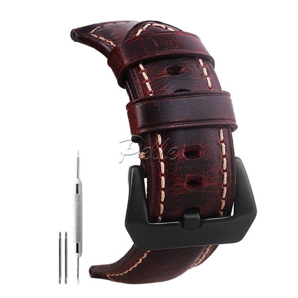 watch bands pelle 26mm genuine leather band red oil-tanned natural crack wrist straps with black buckle, Black;brown
watch bands pelle 26mm genuine leather band red oil-tanned natural crack wrist straps with black buckle, Black;brown