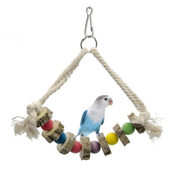 wooden bird swing toy cotton rope parrot chew bead design parakeet perch cage hanging pet stand accessories other supplies
wooden bird swing toy cotton rope parrot chew bead design parakeet perch cage hanging pet stand accessories other supplies