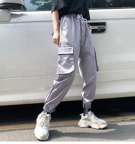women's pants & capris autumn clothing solid color loose big pockets casual sports girls tie-foot overalls stacked legging, Black;white
women's pants & capris autumn clothing solid color loose big pockets casual sports girls tie-foot overalls stacked legging, Black;white