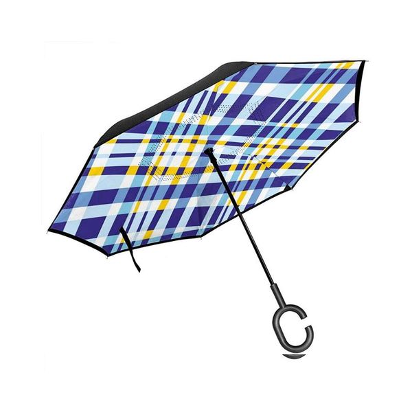 umbrellas car reverse umbrella, retro scottish plaid and color stripe line pattern, with c-shaped handle, umbrella
umbrellas car reverse umbrella, retro scottish plaid and color stripe line pattern, with c-shaped handle, umbrella