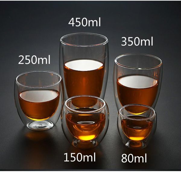 wine glasses 80/150/250 / 350ml heat resistant double wall cup beer coffee cups handmade healthy drink mug tea transparent drinkware
wine glasses 80/150/250 / 350ml heat resistant double wall cup beer coffee cups handmade healthy drink mug tea transparent drinkware
