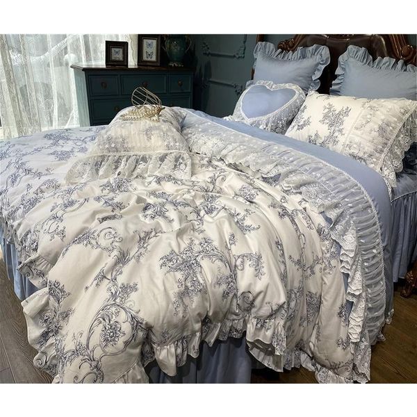 bedding sets french vintage rural floral princess bed skirt set romantic white lace edge 400tc cotton quilt/duvet cover pillowcas
bedding sets french vintage rural floral princess bed skirt set romantic white lace edge 400tc cotton quilt/duvet cover pillowcas