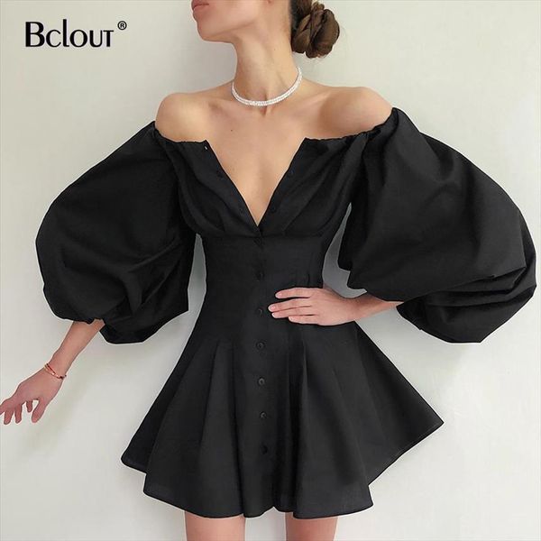 elegant high waist fit women dress and flare white off shoulder mini dresses black latern sleeve button down, Black;gray
elegant high waist fit women dress and flare white off shoulder mini dresses black latern sleeve button down, Black;gray