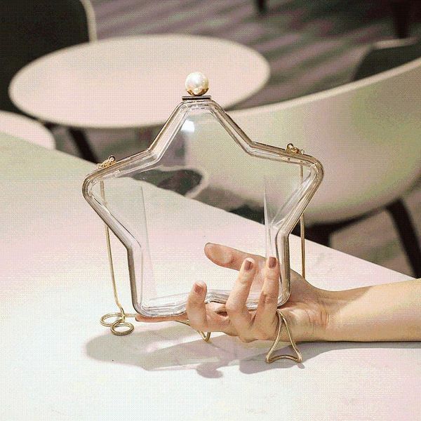 cosmetic bags & cases fashion stars transparent bag women's dinner ladies dress