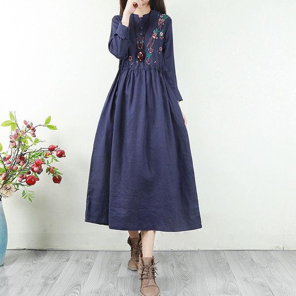 casual dresses women's spring autumn style cotton linen dress printed long sleeve embroidery vintage elegant 3297, Black;gray
casual dresses women's spring autumn style cotton linen dress printed long sleeve embroidery vintage elegant 3297, Black;gray