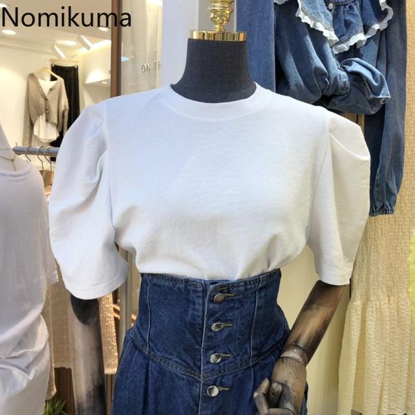 women's t-shirt nomikuma causal o-neck puff short sleeve woman tshirts 2021 spring summer korean sweet graphic tees femme elegant t shi, White
women's t-shirt nomikuma causal o-neck puff short sleeve woman tshirts 2021 spring summer korean sweet graphic tees femme elegant t shi, White