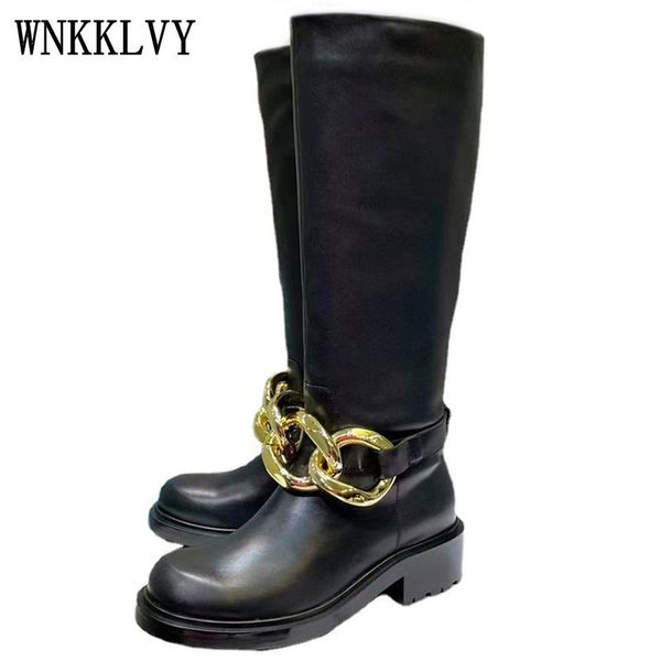 boots knee high women real leather thick sole long booties autumn winter chain decor knight mid calf female 2021, Black
boots knee high women real leather thick sole long booties autumn winter chain decor knight mid calf female 2021, Black