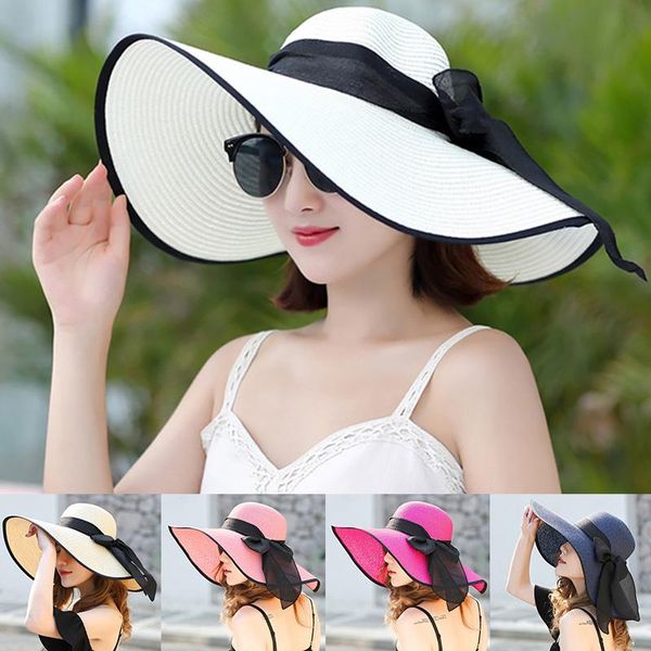wide brim hats summer female sun visor hat big classic bowknot folding straw casual outdoor beach cap for women uv protection, Blue;gray
wide brim hats summer female sun visor hat big classic bowknot folding straw casual outdoor beach cap for women uv protection, Blue;gray