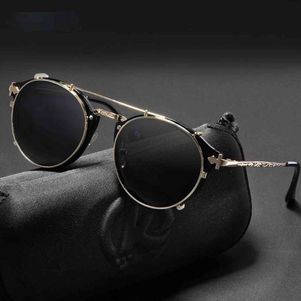retro steampunk round clip on sunglasses men women double layer removable lens baroque carved legs glasses uv400, White;black
retro steampunk round clip on sunglasses men women double layer removable lens baroque carved legs glasses uv400, White;black