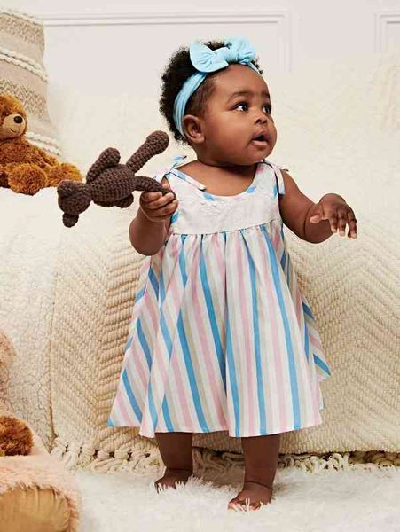 baby block striped tie shoulder plant embroidery dress she, Red;yellow
baby block striped tie shoulder plant embroidery dress she, Red;yellow