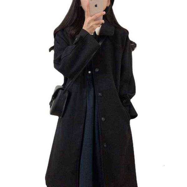 woolen coat women's middle long 2021 autumn and winter small black thickened hepburn
woolen coat women's middle long 2021 autumn and winter small black thickened hepburn