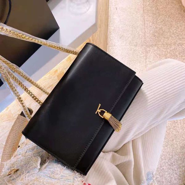 fashion cowhide tassel metal chain shoulder bags luxury lady designer wallet portable crossbody classic solid color clamshell bag
fashion cowhide tassel metal chain shoulder bags luxury lady designer wallet portable crossbody classic solid color clamshell bag