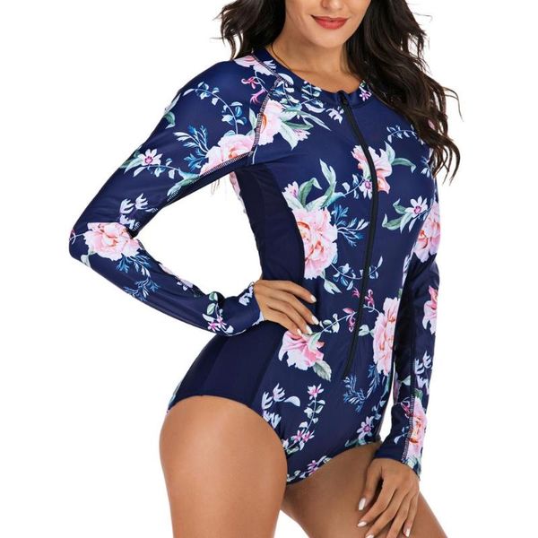 one-piece suits women long sleeve zipper rashguard swimsuit flower print swimwear surfing rash guard upf50+ s-2xl
one-piece suits women long sleeve zipper rashguard swimsuit flower print swimwear surfing rash guard upf50+ s-2xl