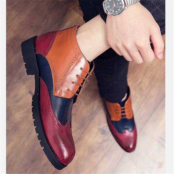 male business dress shoes color contrast lace up fashion man casual high waist leather footwear leisure party wedding big size, Black 
male business dress shoes color contrast lace up fashion man casual high waist leather footwear leisure party wedding big size, Black