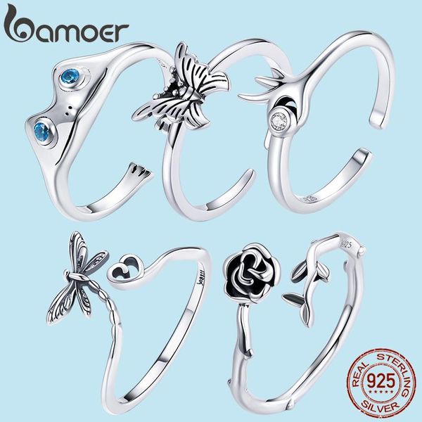 cluster rings bamoer 925 sterling silver swallowtail butterfly ring frog dragonfly rose for women anillo open jewelry wedding, Golden;silver
cluster rings bamoer 925 sterling silver swallowtail butterfly ring frog dragonfly rose for women anillo open jewelry wedding, Golden;silver
