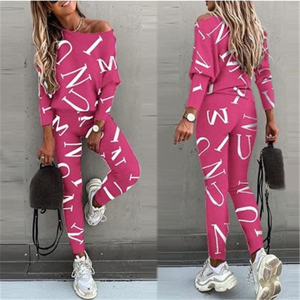 women's two piece pants spring ladieslong sleeved evergreen ladiessuit letter printing long trousers casual suit, White
women's two piece pants spring ladieslong sleeved evergreen ladiessuit letter printing long trousers casual suit, White