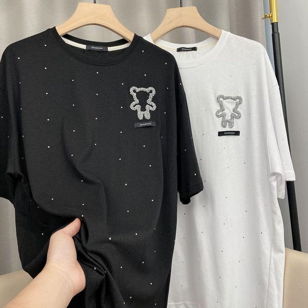women's t-shirt heavy industry diamond tide street 2021 summer loose bear short sleeve, White
women's t-shirt heavy industry diamond tide street 2021 summer loose bear short sleeve, White
