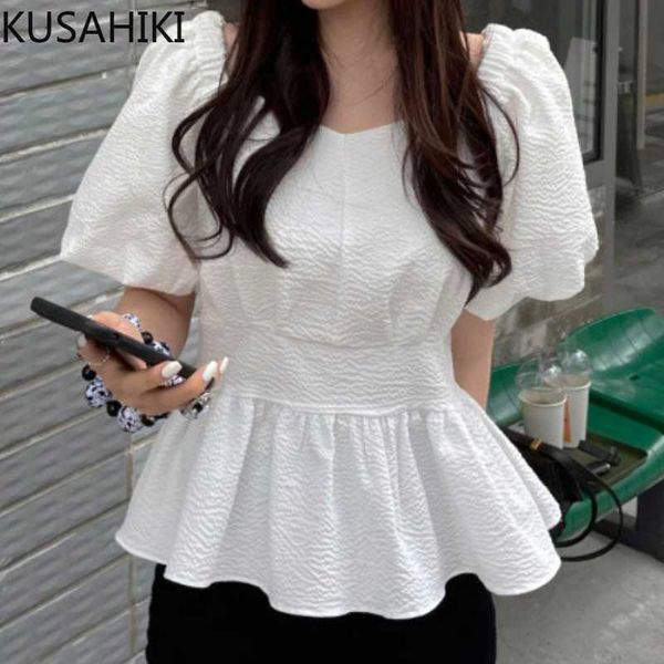 kusahiki chic backless bandage blouses korean slim waist ruffle woman shirts summer puff sleeve square collar blusas 6j751 210602, White
kusahiki chic backless bandage blouses korean slim waist ruffle woman shirts summer puff sleeve square collar blusas 6j751 210602, White