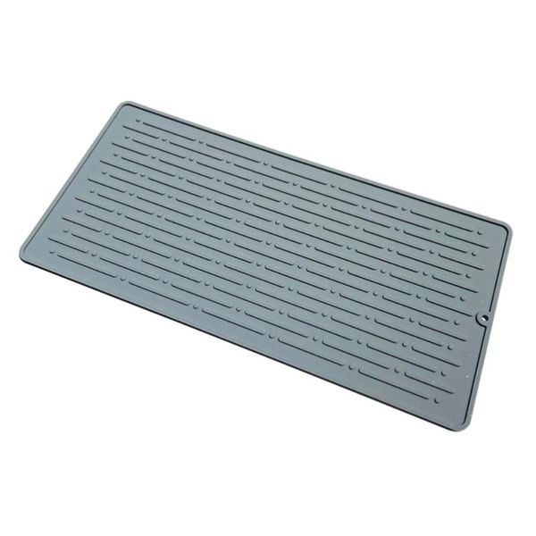 mats & pads 1pc practical silicone placemat kitchen supply dish drying mat (grey)