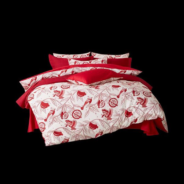 bedding sets wedding four-piece set all cotton pure red bed sheet quilt cover tribute satin high-end room
bedding sets wedding four-piece set all cotton pure red bed sheet quilt cover tribute satin high-end room