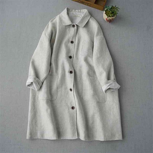 special linen thin windbreaker coat autumn women's clothing simple loose cardigan simple double linen robe 210812, Tan;black
special linen thin windbreaker coat autumn women's clothing simple loose cardigan simple double linen robe 210812, Tan;black