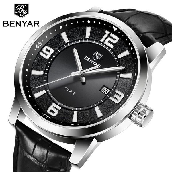 wristwatches benyar 5168 men watch luxury genuine leather business men's watches waterproof full steel quartz wristwatch relogio mascul, Slivery;brown
wristwatches benyar 5168 men watch luxury genuine leather business men's watches waterproof full steel quartz wristwatch relogio mascul, Slivery;brown