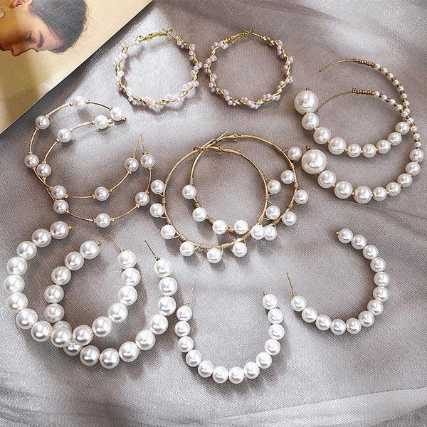 hoop & huggie pearl earrings for women's korean trendy atmospheric pearls ear ring hanging piercing jewelry wedding party gift female, Golden;silver
hoop & huggie pearl earrings for women's korean trendy atmospheric pearls ear ring hanging piercing jewelry wedding party gift female, Golden;silver