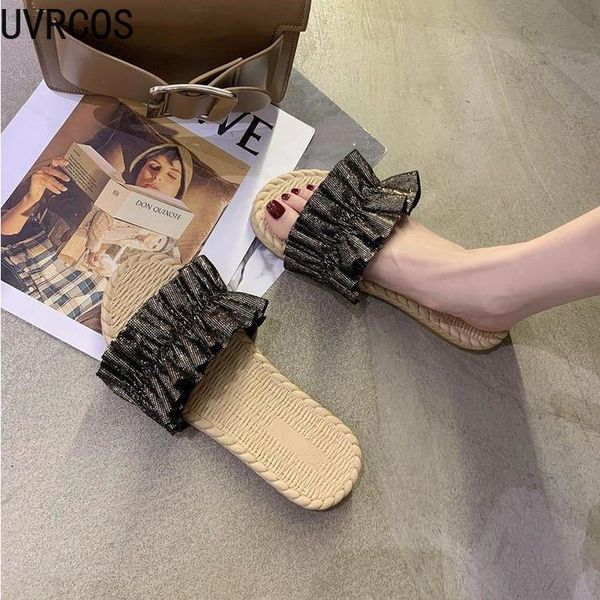 fashion women's slippers pleated upper trend wild simple 2021 summer casual flat-bottomed outdoor women's slippers, Black
fashion women's slippers pleated upper trend wild simple 2021 summer casual flat-bottomed outdoor women's slippers, Black