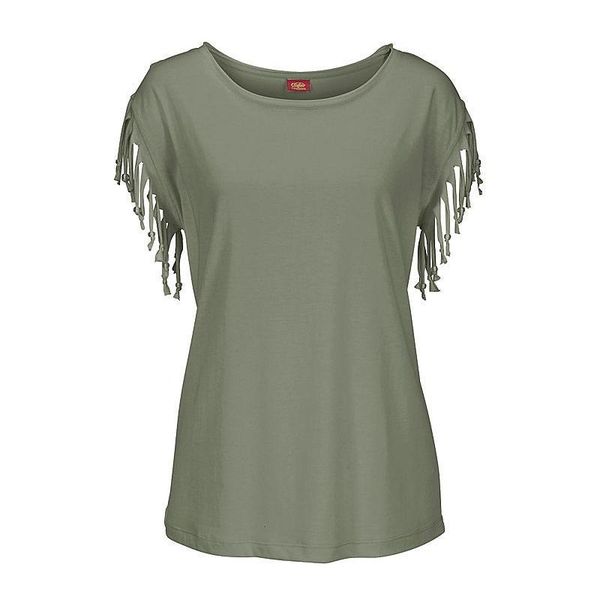 women's t-shirt 2021 summer women t shirt casual tassel short sleeves tees office slim solid for female, White
women's t-shirt 2021 summer women t shirt casual tassel short sleeves tees office slim solid for female, White