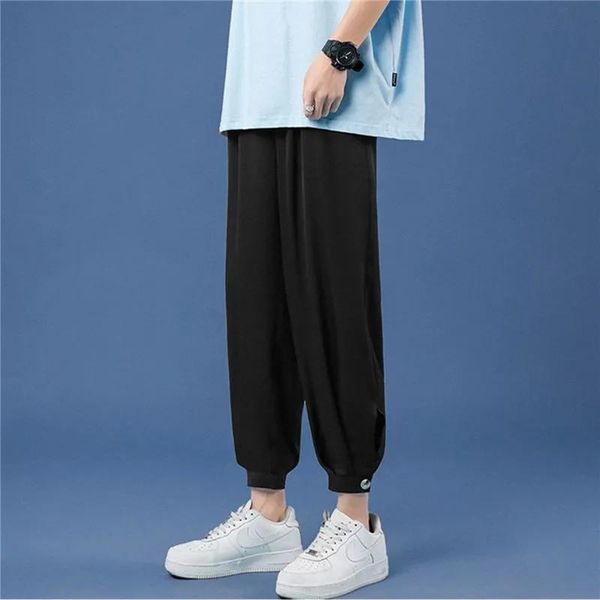 men's pants casual summer loose thin sweatpants korean wild suit trousers male 2021 harajuku solid ankle-length pantalones, Black
men's pants casual summer loose thin sweatpants korean wild suit trousers male 2021 harajuku solid ankle-length pantalones, Black