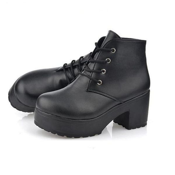 boots fashion women's side lace up ankle platform thick high heel ladies winter woman shoes black boot a246
boots fashion women's side lace up ankle platform thick high heel ladies winter woman shoes black boot a246