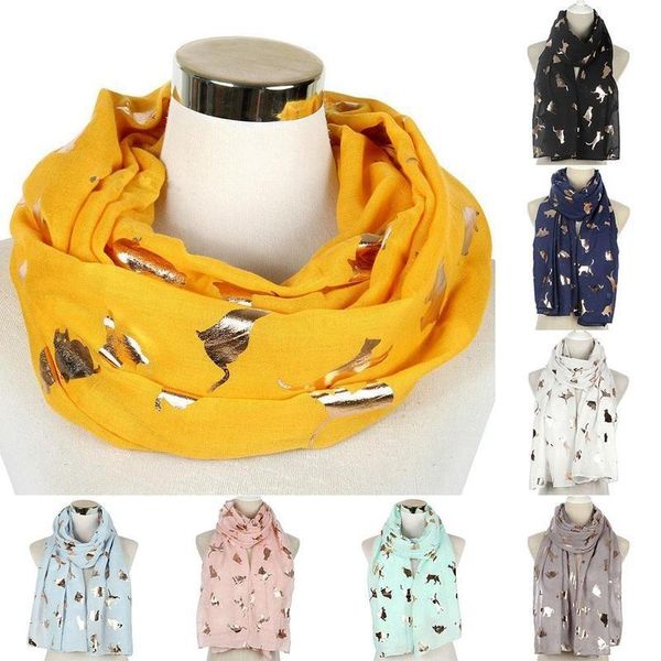 shiny bronzing foil gold scarves cat pattern ring scarf neck glitter snood foulard shawl for women 8 colors, Blue;gray
shiny bronzing foil gold scarves cat pattern ring scarf neck glitter snood foulard shawl for women 8 colors, Blue;gray