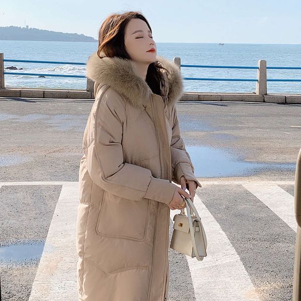 net red fried street small down cotton padded women's autumn and winter medium long large pocket wool collar coat, Black
net red fried street small down cotton padded women's autumn and winter medium long large pocket wool collar coat, Black