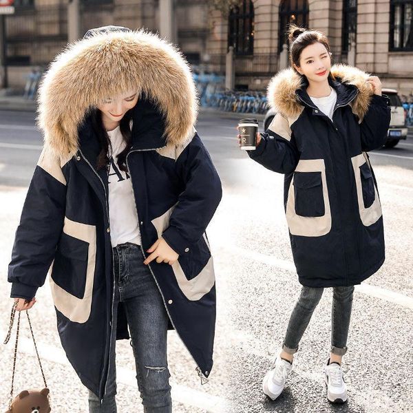 women's down & parkas plus size women 's cotton -padded jacket winter korean style youth big fur collar loose mid-length, Black
women's down & parkas plus size women 's cotton -padded jacket winter korean style youth big fur collar loose mid-length, Black