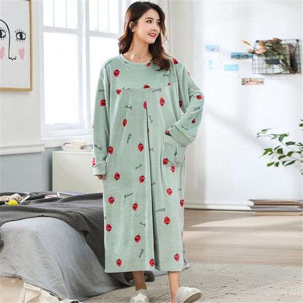 women's sleepwear oversized nightdress autumn winter thickening female fat mm long robe kimono soft pregnant woman pijamas casual home, Black;red
women's sleepwear oversized nightdress autumn winter thickening female fat mm long robe kimono soft pregnant woman pijamas casual home, Black;red