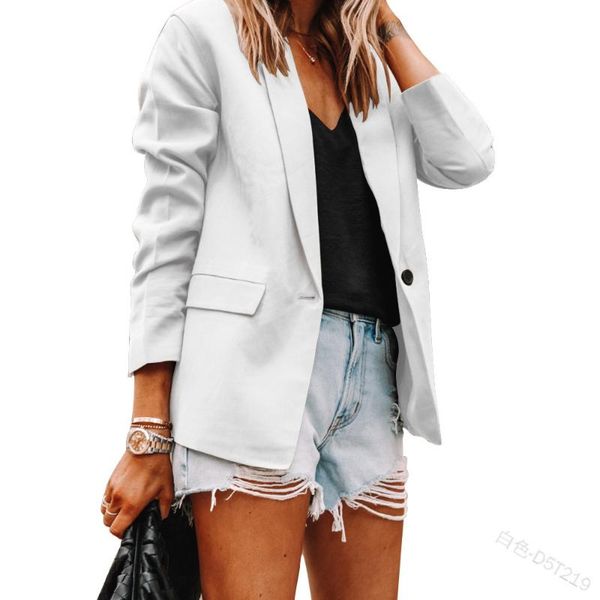 women's suits & blazers 2021 autumn and winter fashion lapel slim cardigan temperament solid color suit coat women, White;black
women's suits & blazers 2021 autumn and winter fashion lapel slim cardigan temperament solid color suit coat women, White;black