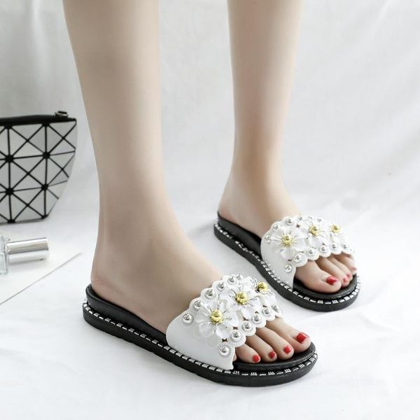 women's shoes sandals outer wear summer style flowers flat women all-match fashion slippers, Black
women's shoes sandals outer wear summer style flowers flat women all-match fashion slippers, Black