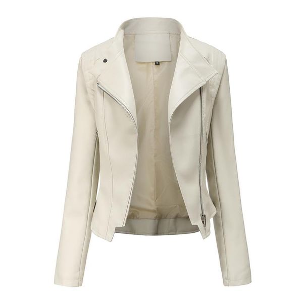 women's leather & faux 2021 pu jacket autumn winter slim long sleeve turndown collar zipper coat female streetwear short jackets, Black
women's leather & faux 2021 pu jacket autumn winter slim long sleeve turndown collar zipper coat female streetwear short jackets, Black